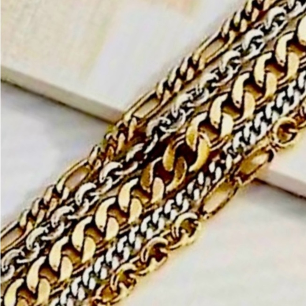 Silpada Vintage Sterling Silver & Brass 5 Strand Chain Bracelet (KR Collection)